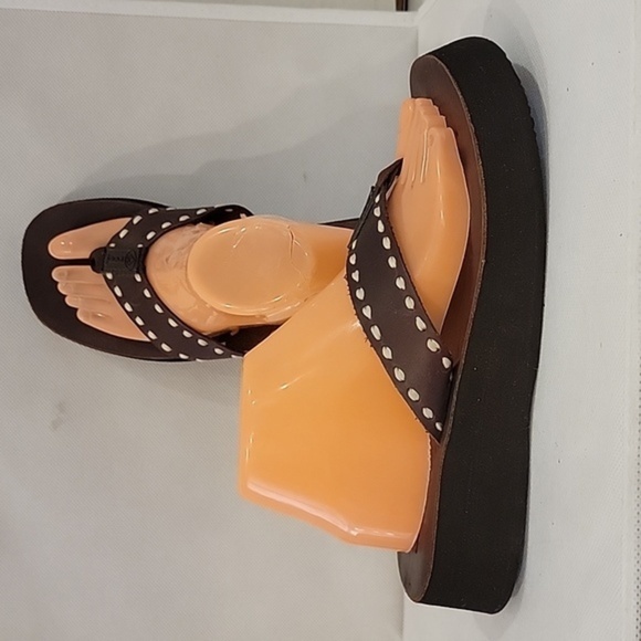 ROXY 1-5/8" WEDGE HEEL‎ FLIP FLOPS SANDALS (sz 9) - Picture 2 of 5